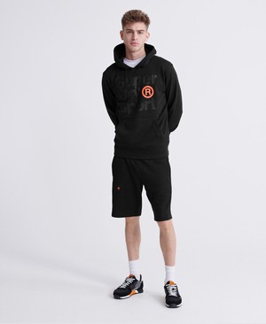 Superdry Core Sport Overhead Férfi Kapucnis Pulóver Fekete | UPVKJ7540